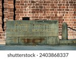 Sign for Castle Clinton or Fort Clinton, a national monument located at the southern tip of Manhattan, in New York City (USA).