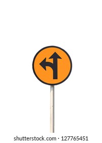 Sign circle turn left and go to. - Shutterstock ID 127765451