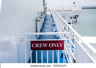 Sign Crew Only On A Ferry