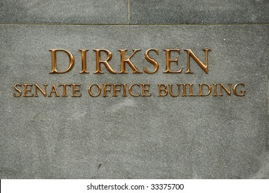 Sign For Dirksen Senate Office Building In Washington, DC