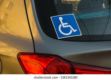 Sign disabled wheelchair sticker to identify the disability and preferences
