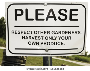 Sign To Discourage Theft From Community Garden In Northern Illinois