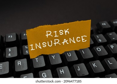 Sign Displaying Risk Insurance. Business Showcase The Possibility Of Loss Damage Against The Liability Coverage Connecting With Online Friends, Making Acquaintances On The Internet