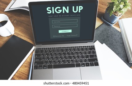 Sign Up Form Button Graphic Concept