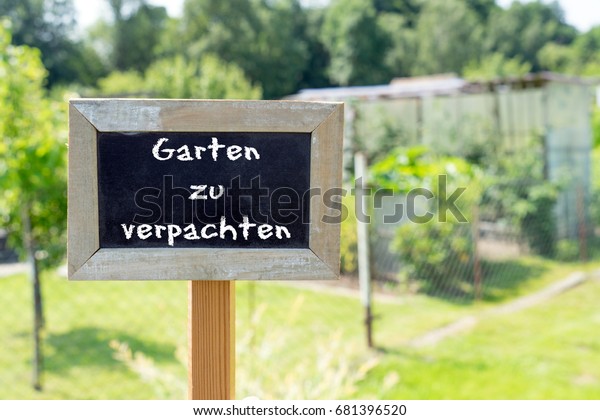 Sign German Words Garden Lease Stock Photo Edit Now 681396520