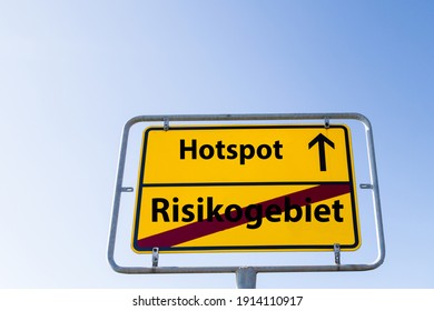 Sign Hotspot Risk Area German 