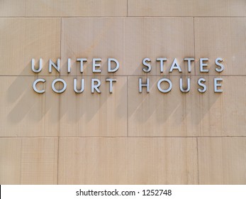 A Sign Identifying A Building As A U.S. Federal Court House.