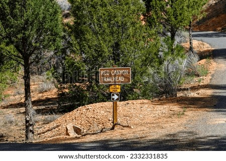 Sign indicating Butch Cassidy Trailhead located on Highway 12 near Butch Cassidy Draw in southern Utah
