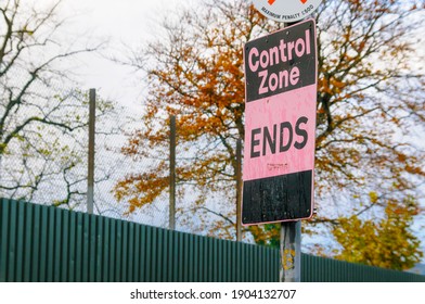 Sign Indicating The End Of A Control Zone, Common In Belfast And Towns In Northern Ireland During The Troubles