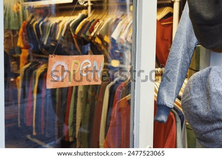 Similar – Image, Stock Photo Clothes on a window grille