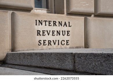 Sign at the Internal Revenue Service in Washington, DC