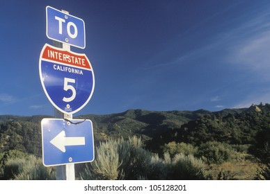 A Sign For Interstate 5 In California