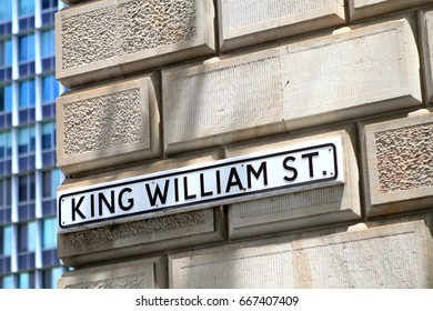 Sign For King William Street In Adelaide, South Australia