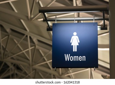 The Sign For Ladies Lavatory Women's Bathroom In A Public Building Business Place