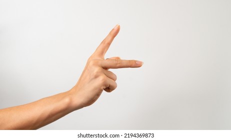 Sign Language Of The Deaf And Dumb People, English Letter K. High Quality Photo