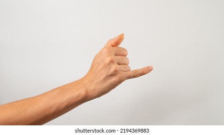 Sign Language Of The Deaf And Dumb People, English Letter J. High Quality Photo