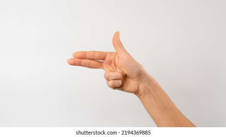 Sign Language Of The Deaf And Dumb People, English Letters Ch. High Quality Photo