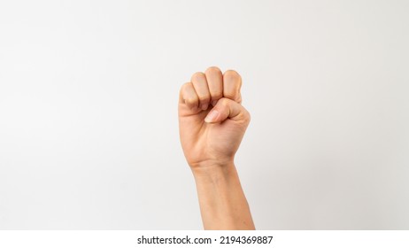 Sign Language Of The Deaf And Dumb People, English Letter E, Fist