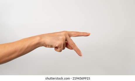 Sign Language Of The Deaf And Dumb People, English Letter P. High Quality Photo