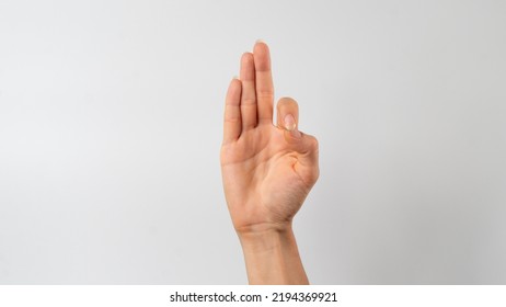 Sign Language Of The Deaf And Dumb People, English Letter T. High Quality Photo