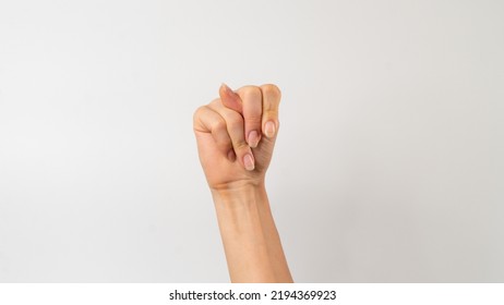 Sign Language Of The Deaf And Dumb People, English Letter N. High Quality Photo