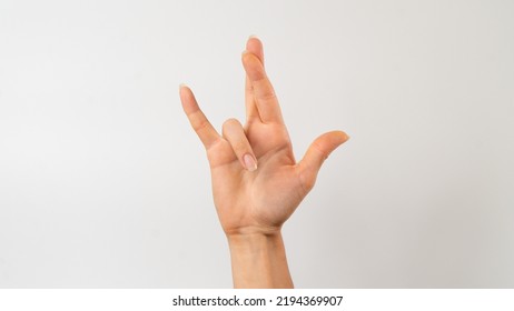 Sign Language Of The Deaf And Dumb, Phrase - I Really Love You. High Quality Photo