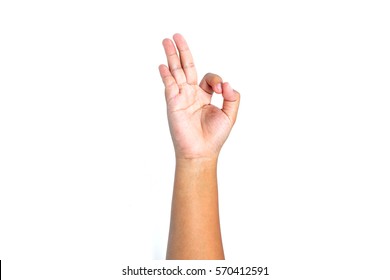 Sign language - Hand sign language  by asian young female hand. - Shutterstock ID 570412591
