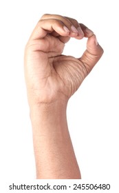 Sign Language. Hand Showing Sign Of O Alphabet.