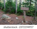 A sign marks the intersection of Nicerson Ledge Trail with Carter Ledge Trail - Mount Chocorua, Tamworth New Hampshire.