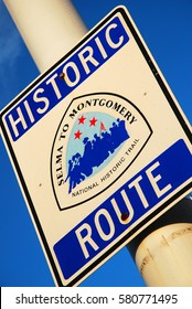 A Sign Marks The Trail That Martin Luther King Took On His Historic March From Selma To Montgomery, Alabama To Protest Voting Rights