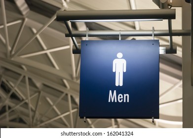 The Sign For Mens Lavatory Male Bathroom In A Public Building Business Place