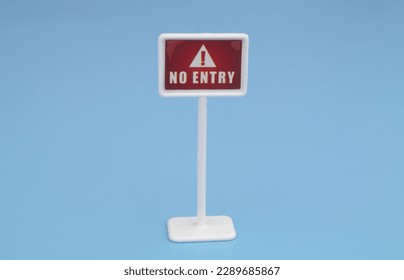 Sign no entry on blue background - Shutterstock ID 2289685867