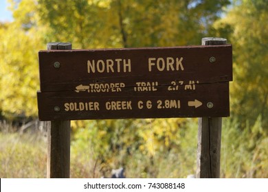 Sign On The Boots And Saddle Trail In Nebraska National Forest