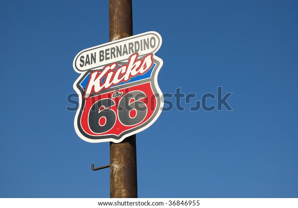 Sign On Route 66 San Bernardino Stock Photo (Edit Now) 36846955