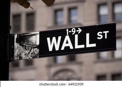 Sign On Wall Street In New York City