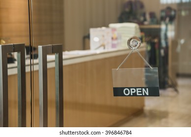 Sign Open On The Office Door