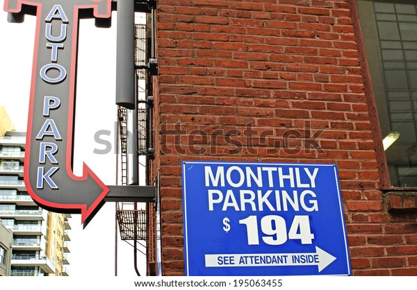 Sign Outside City Downtown Parking Garage Stock Photo Edit Now