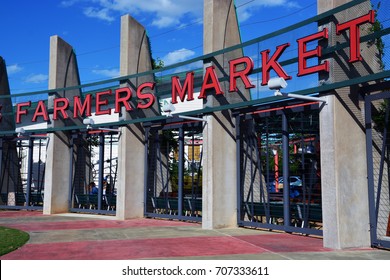 The Sign Outside A Farmers Market In Dallas.