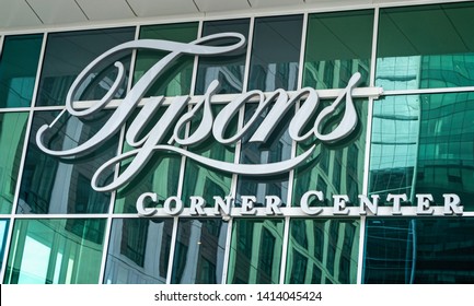 Sign Over Entrance To Tysons Corner Center Shopping Mall In Washington DC , USA On 11 May 2019