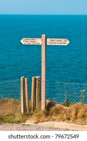 Sign For Part Of The South West Coast Path In Cornwall, UK