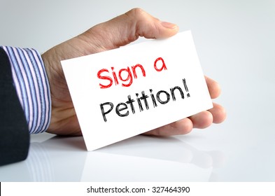 Sign A Petition Text Concept Isolated Over White Background