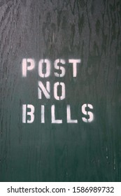 Sign Post No Bills At Wall