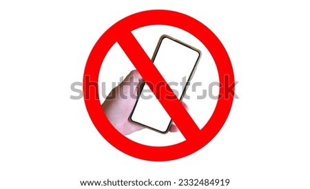 A sign prohibiting the use of mobile phones in this area.
