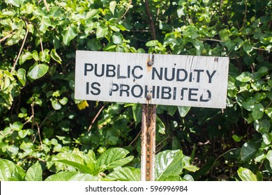 Sign Of Public Nudity Is Prohibited