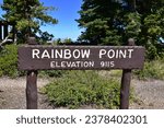 Sign for Rainbow Point at Bryce Canyon National Park in Utah