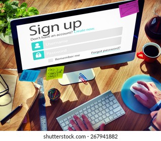 Sign Up Register Online Internet Web Concept