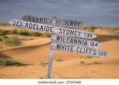 Sign Road Sign At Broken Hill