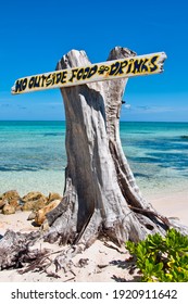 Sign At Rum Point In Grand Cayman