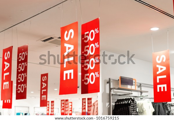 Sign Sale Inside Retail Shop Hanging Stock Photo Edit Now 1016759215