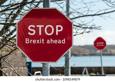 Sign At A Stop Junction In Ireland Saying 